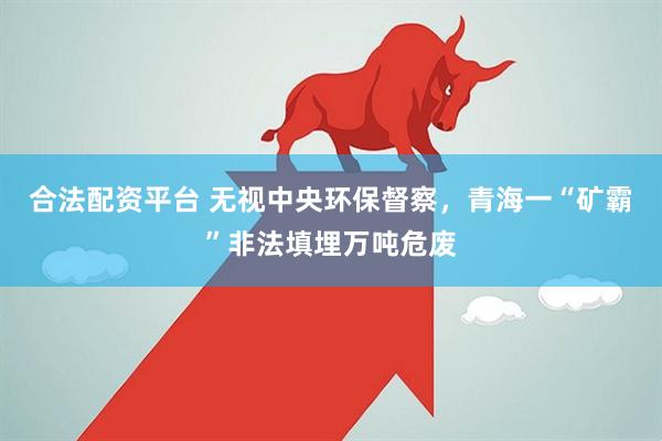 合法配资平台 无视中央环保督察，青海一“矿霸”非法填埋万吨危废